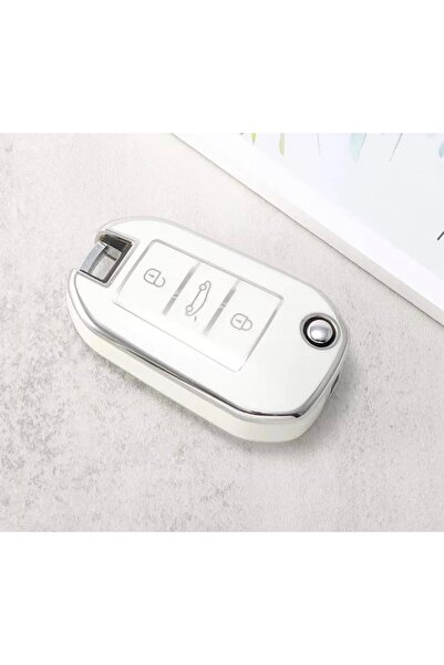 AYZ GARAGE Husa pentru chei din material Tpu Peugeot - Citroen Switch Off White