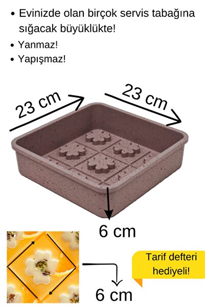 bambu dükkanı Granit Döküm Kare Kek Kalıbı Pembe