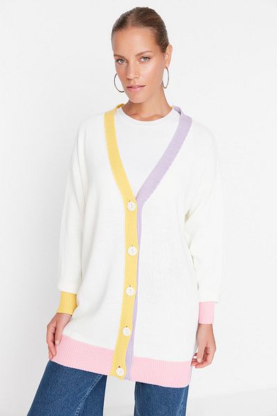 Trendyol Modest Cardigan - Ecru - Regular fit