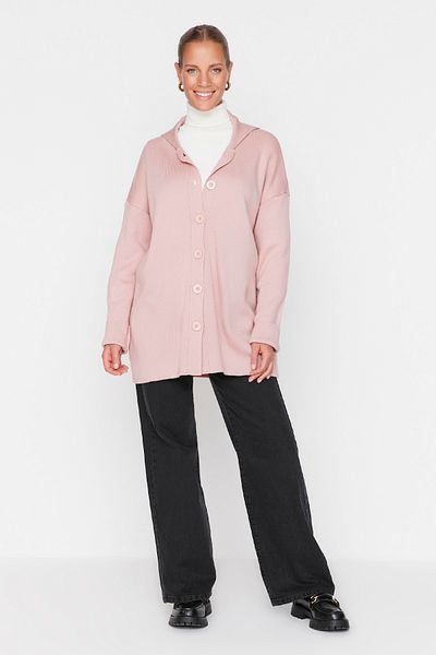 Trendyol Modest Λεπτομερής ζακέτα με κουμπιά σε σκόνη TCTAW23TH00007