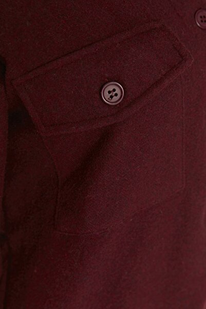 Trendyol Modest Claret Red Double Pocket Detailed Winter Shirt TCTAW23TG00009