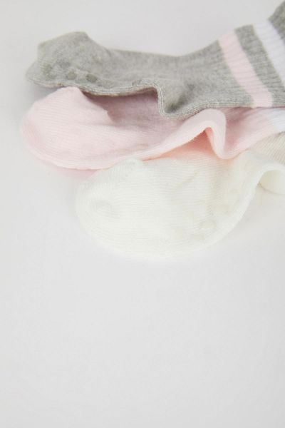 DeFacto Baby Girl Non-Slip Sole 3-Piece Cotton Long Socks U6229A2Ns