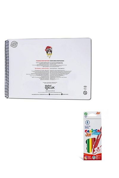 Akademi Çocuk -ballpointed Painting Notebook-1 Painter Cats- 35x50cm