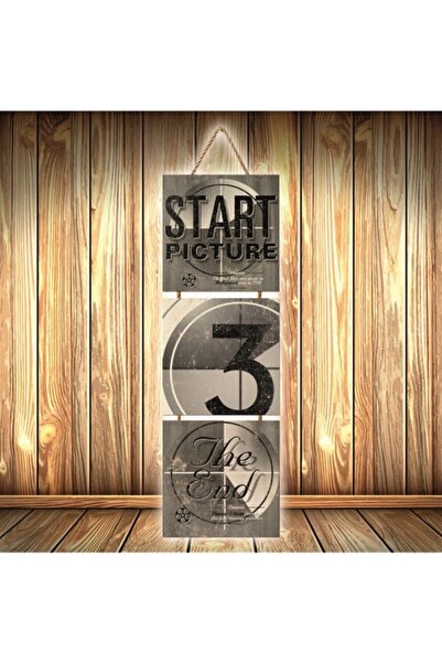 hazalshop Start Picture Designed Τριπλή ρετρό ξύλινη αφίσα Ü409