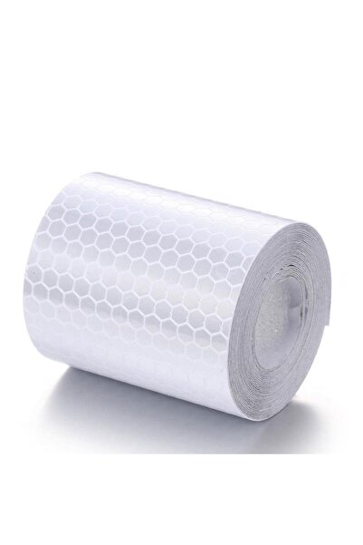 NZB 1 Metre Tüvtürk Onaylı Reflektörlü Reflektif Fosforlu Şerit Bant Reflekte Ikaz Bandı Beyaz