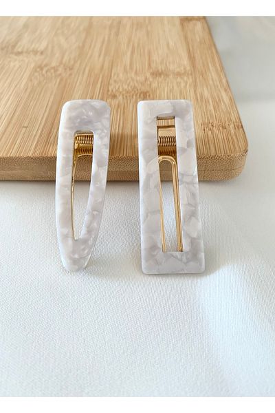 Atelier Çağla Double Marble Look White Buckle