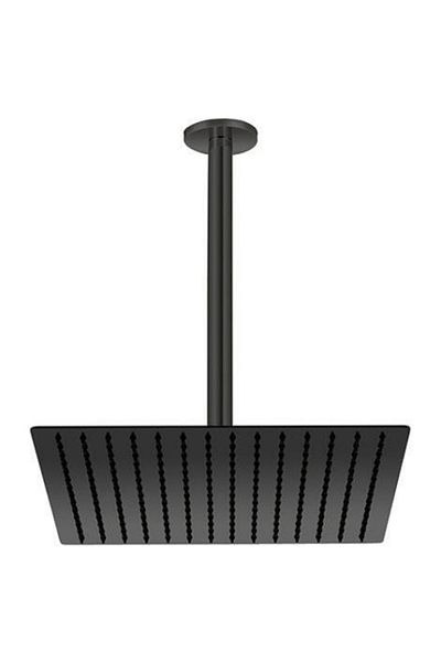 GPD Built-in Shower Head Square Slim Metal 30*30 Cm Black Ads21-s