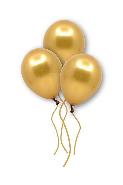 Huzur Party Store Küçük Mini Boy Gold Renkli Metalik Balon 10 Adet 6 Inç 15 C...