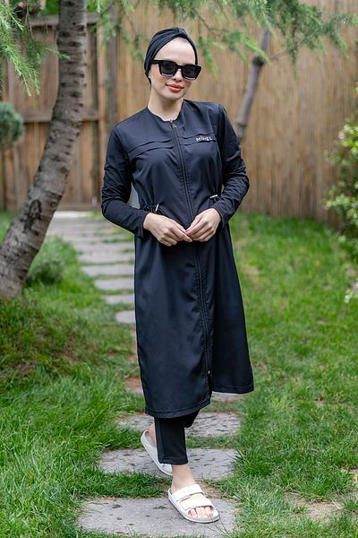 Minel Γυναικείο Katkat Μαύρο Πλήρως Κλειστό Μαγιό Hijab Μακρύ Σετ 2 034
