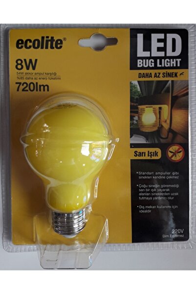 Genel Markalar Led A60 8w E27 Mosquito Sinek Ampulü