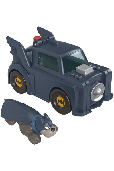 FISHER PRICE Dc League Of Super Pets Batman Car & Super Launch Ace ( Tazı Ace...
