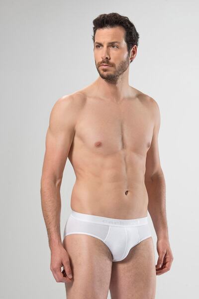 Cacharel 3-Piece Men's White Slip 47% Modal 47% Cotton 6% Elastane