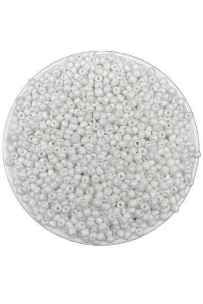 Caglar Accessories 50 γραμμάρια λευκές ματ γυάλινες χάντρες άμμου - Κοσμήματα...