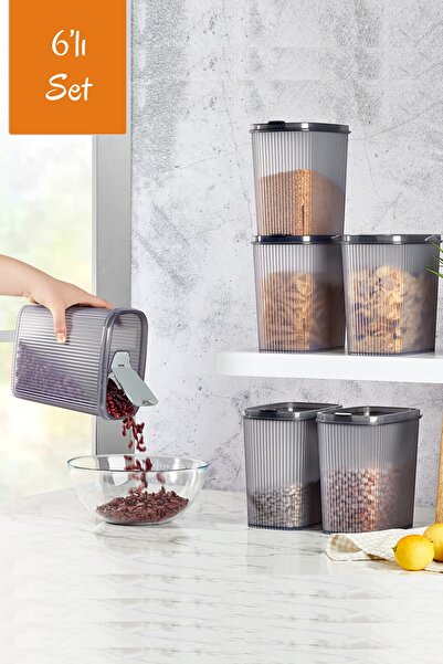 Kazanabil 6lı Erzak Bakliyat Saklama Kabı Set (2,5lt.)