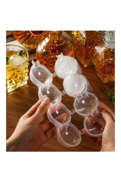 Neler Geldi Neler 4-Piece Globe Ice Ball Set - Round Beverage Freezer and Storage Mold
