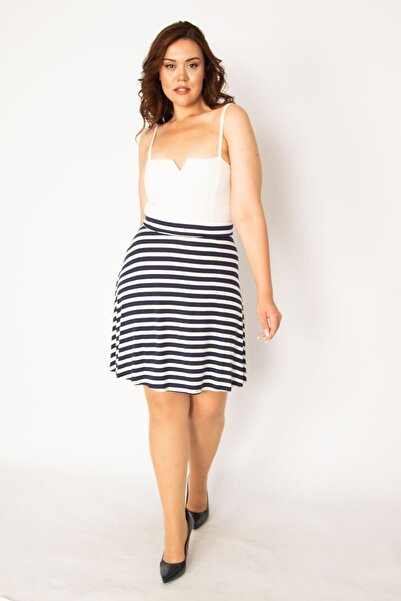 Şans Plus Size Skirt - Navy blue - Mini