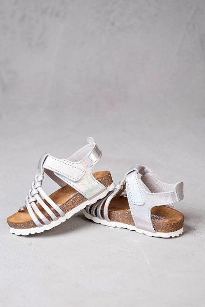 Toddler Sandale Bebe împletite argintii