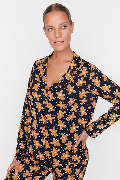 Trendyol Collection Pyjama - Dunkelblau - Weihnachten