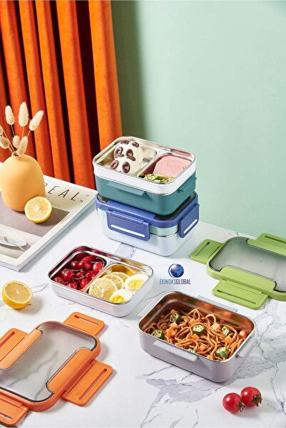 Vagonlife Çift Katmanlı Paslanmaz Çelik Öğle Yemeği Kutusu Lacivert Bl20182