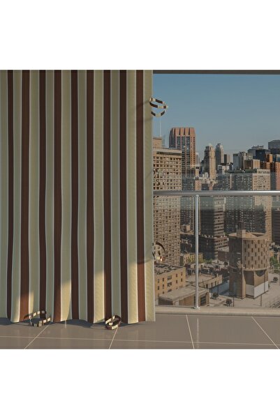 Basic Creation Her Ölçüye Uygun Enxboy Seçenekli Bağcıklı Lüks Balkon Perdesi...