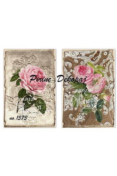 LİNEART Brass Decopage Paper No:1573