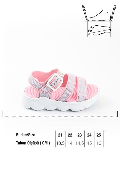 GEZER Pink Colored Summer Baby Girl Child Orthopedic Anti-Slip Lightweight Eva Sandals 00097