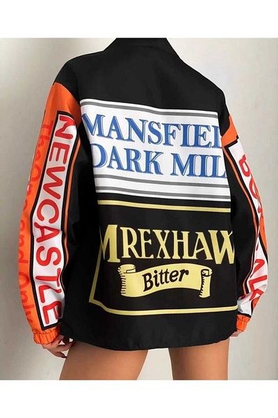 VENTİ Μαύρο Mansfield Printed Unisex Αλεξίπτωτο Windbreaker