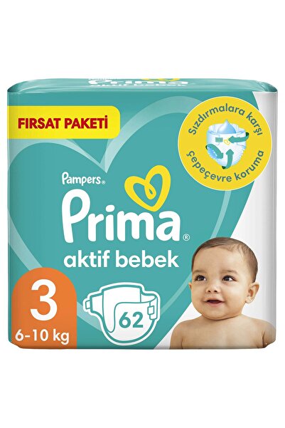 Prima Prıma Aktif Bebek Fırsat Paket 3 Beden Mıdı 6-10 Kg 62' Lı