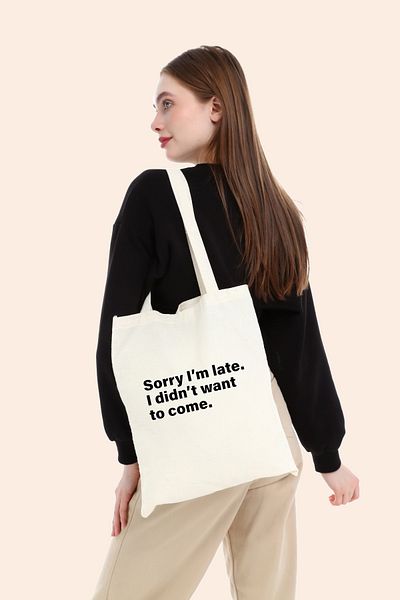 BAGAND Sorry I'm Late Raw υφασμάτινη τσάντα ώμου
