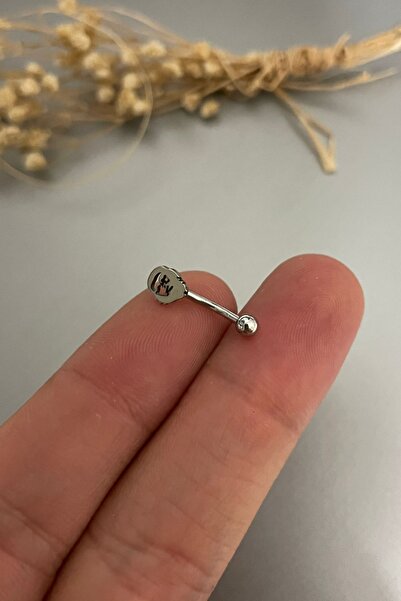 Jaida Moda Unisex Gümüş Che Figürlü Çelik Kaş Piercing