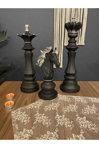 denimu Satranç Şah Vezir At Biblo, Ev Dekorasyonu,polyester Aksesuar,özel Döküm.