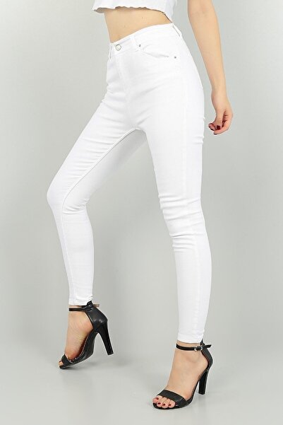 Lixera Λευκό ψηλόμεσο Lycra Skinny Jean παντελόνι