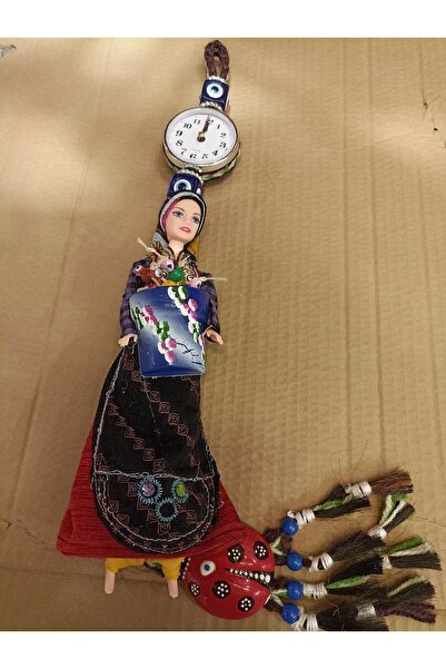 Trend Dünyası Köylü Kızı Tasarımlı Saatli Duvar,kapı,süsü