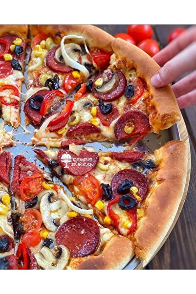 PEMBİŞ DÜKKAN 32cm Delikli Yeni Pizza Ve Lahmacun Tepsisi