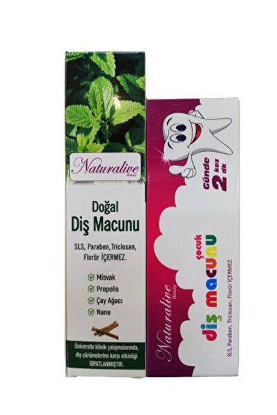 naturalive Misvak-propolis Ve Naneli Doğal Diş Macunu - 100 Ml + Çocuk Diş Macunu 75ml