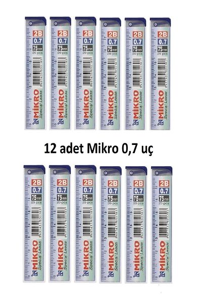 Mikro 2ب 75 مم 20 قطعة 0.7 طرف 12 قطعة