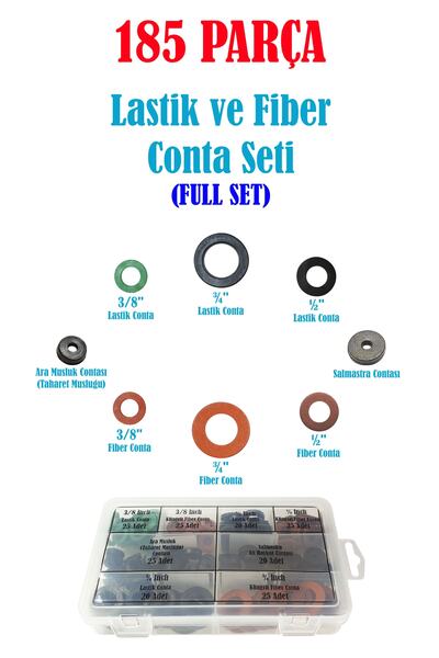 TeknoGöz 185 Parça Lastik Ve Klingrit Fiber Conta Full Seti