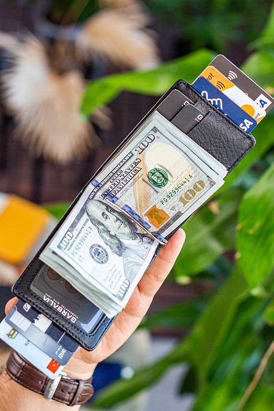 Garbalia Celtic Black Genuine Leather RFID Blocker - Card Holder Wallet with Money Tongs