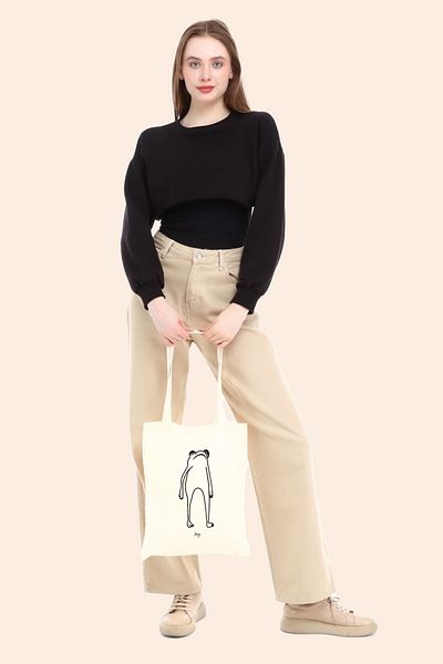 BAGAND Alone Frog Raw υφασμάτινη τσάντα