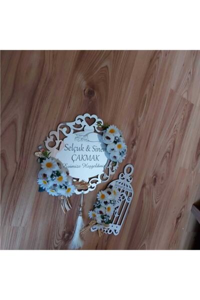 Evsay Gümüş Pleksi Kapı Aksesuarı Kapı Süsü Papatyalı