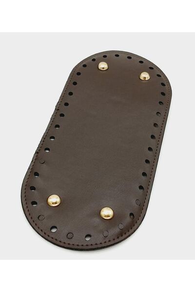 angel çanta aksesuar Suni Deri Kahverengi 25x12 Cm Oval Çanta Tabanı (light G...