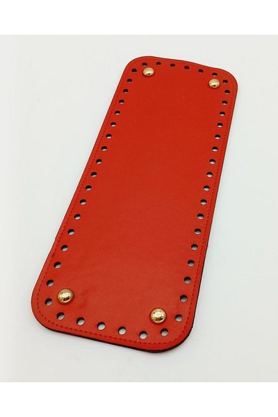 angel çanta aksesuar Artificial Leather Red Color 30x12 Cm Rectangular Bag Base (With Light Gold Apparatus)