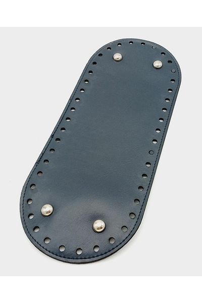 angel çanta aksesuar Τεχνητό δέρμα Navy Blue Χρώμα 30x12 cm Οβάλ Βάση Τσάντας (με ασημένια συσκευή)