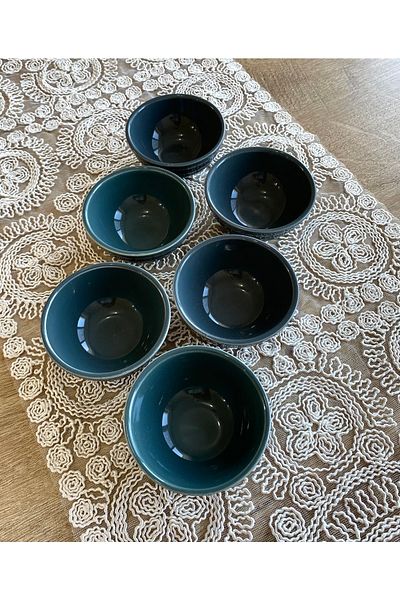 Yiğit Seramik Züccaciye 6-Piece Spike Gray Mini Sauce Bowl Set