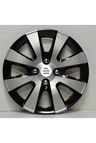 Volkswagen Jetta 15"inç Kırılmaz 4 Adet 1 Takım Siyah Gri Jant Kapağı Seti