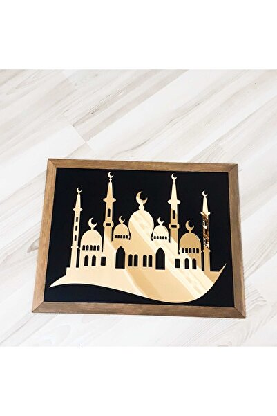 BAAÇ Pictură decorativă de perete din lemn cu figurină din sticlă plexiglas