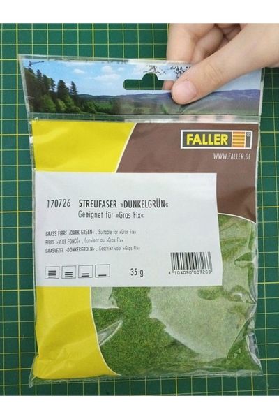 Faller 1:87 Ho / Tt / N / N- Scale Model Diorama Dark Green Model Grass 35gr