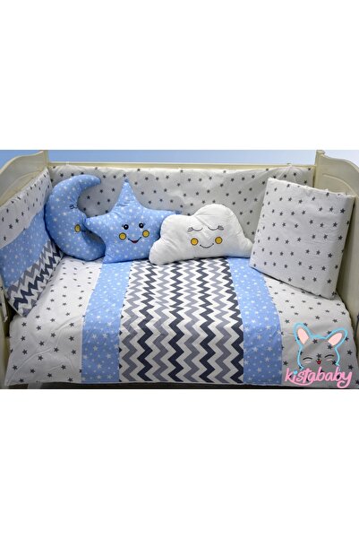 Kista Baby 70X110 Zig Zag Blue Park Bed Baby Sleeping Duvet Cover Set