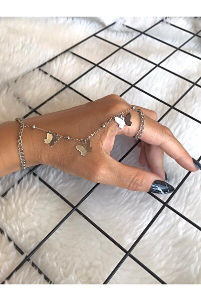 oldskoolbutik مجموعة خواتم سوار الفراشة الصينية