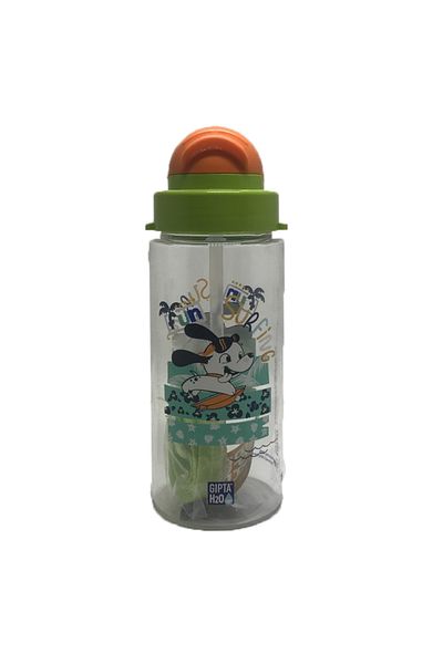 Gıpta Fun Tritan Patterned Water Bottle with Straw 500 Cc